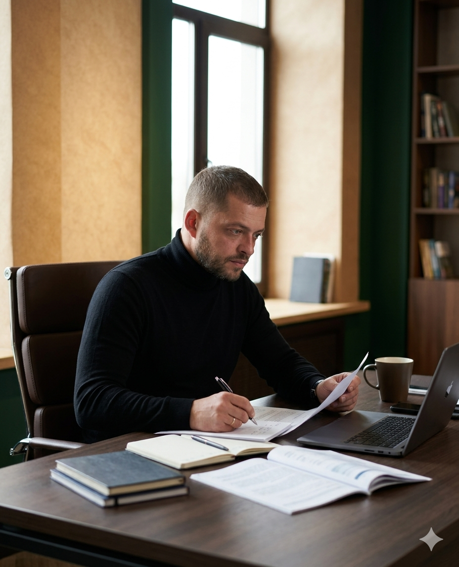 Артем Бородін у робочому процесі